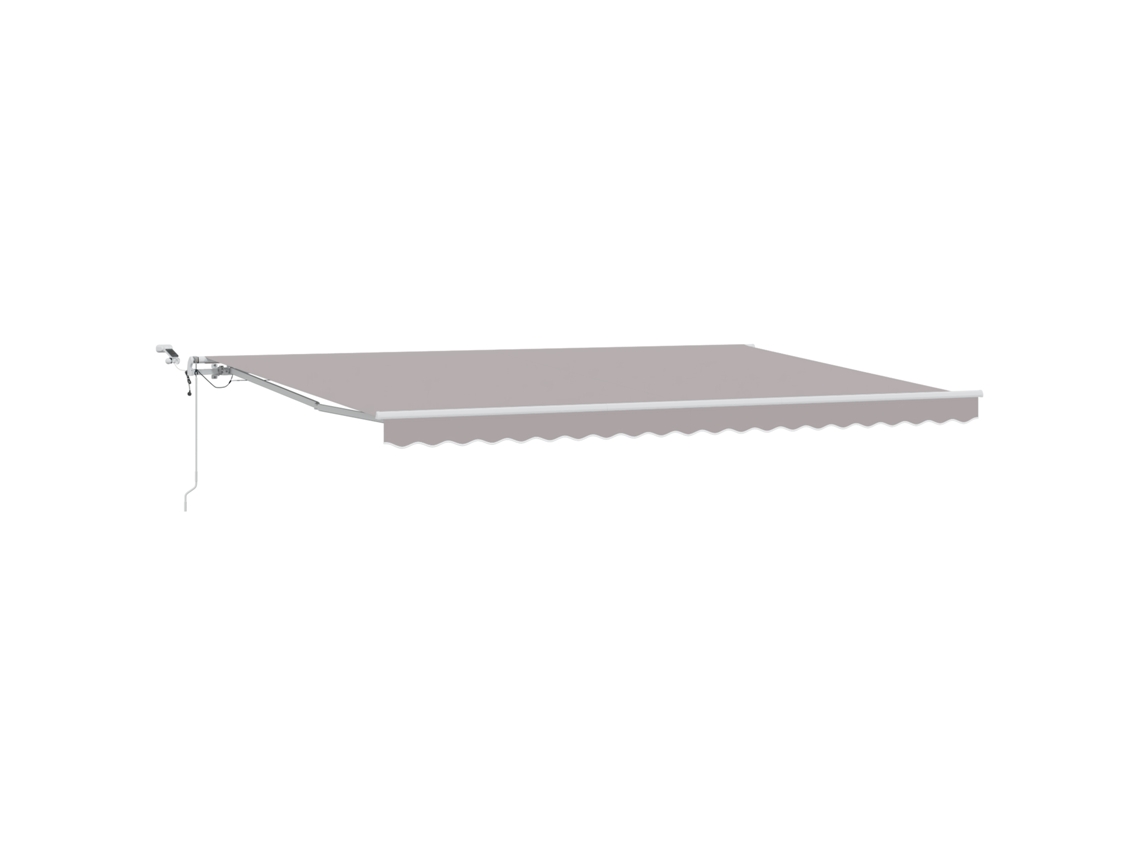 Toldo retráctil automático Vidaxl con LED, gris claro, poliéster gris claro (500 x 300 cm)