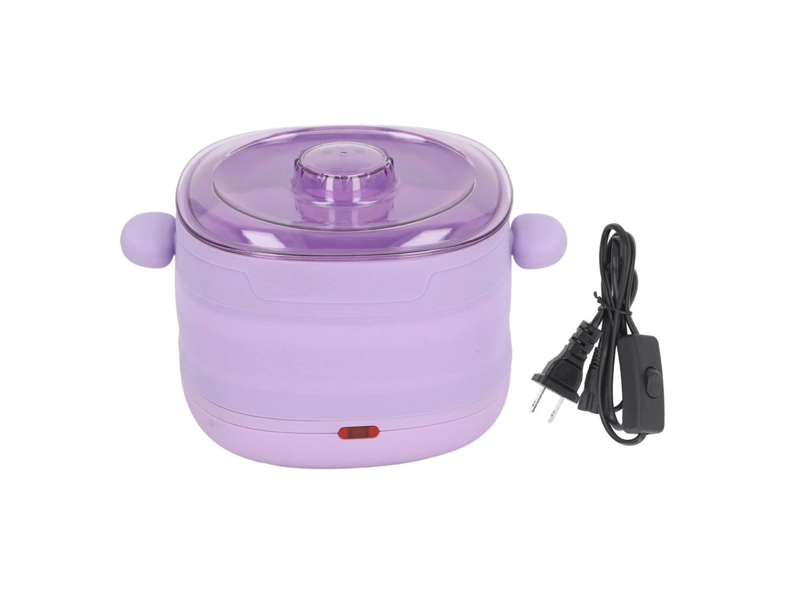 Calentador De Cera Plegable Silicona Ajustable Para Depilación Cera Miel Y Dura 110-120v Plug Ee.uu.