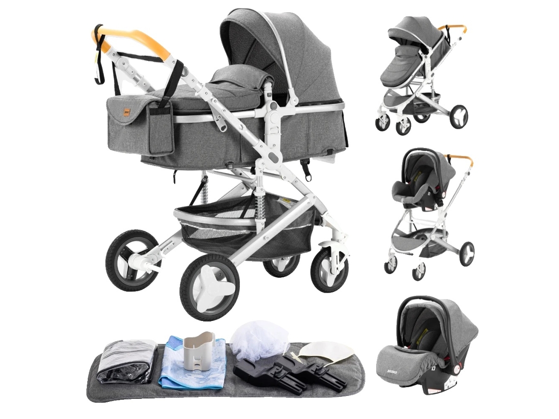Cochecito de bebé, diseño portátil y ligero, protección para todo tipo de clima, H530 gris