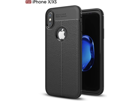 Carcasa iPhone X Rugged Leather Negro