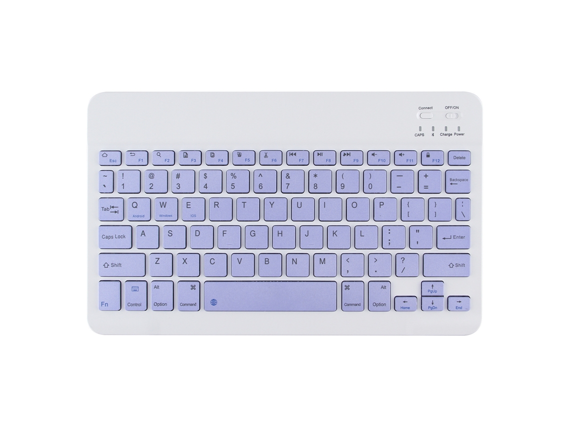 Teclado inalámbrico Bluetooth Yuysan de 10 pulgadas, morado claro (inglés/portugués)