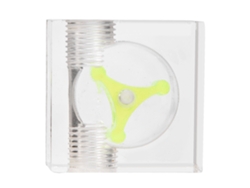 Indicador De Medidor De Flujo De 3 Impulsores Para Sistema De Refrigeración De Agua De Pc G1/4, 2 Caminos, Transparente Verde Luz Dourada