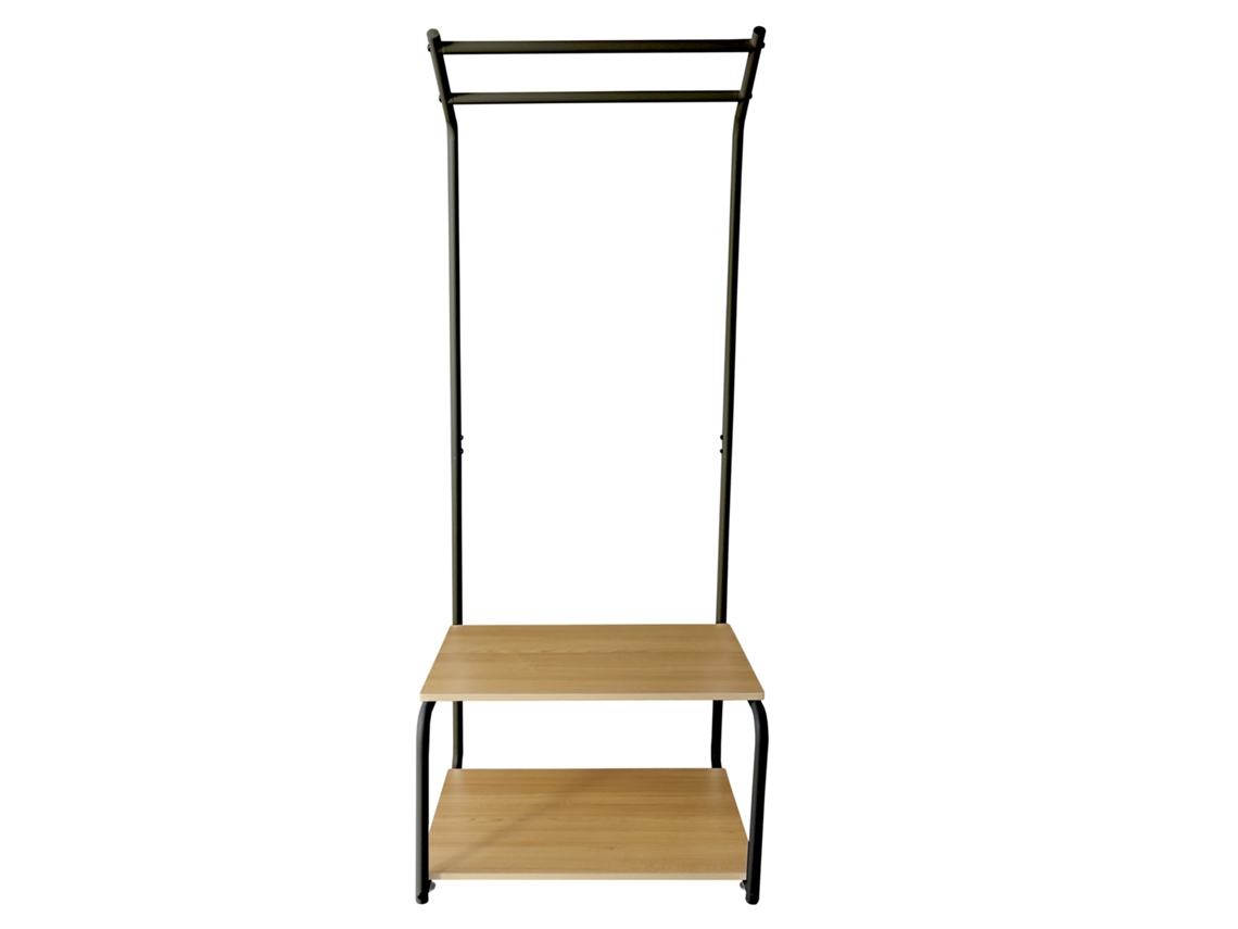 Percha entrada metálica 2 Estantes 2 Barras superiores Nyana Home Negro