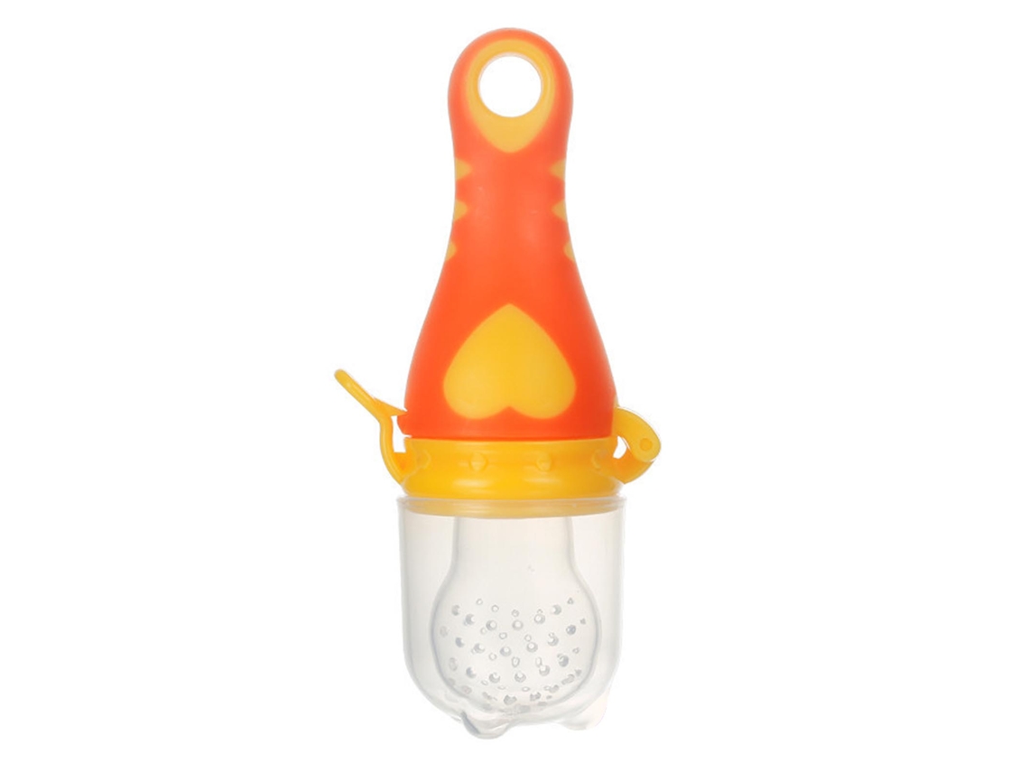 Mamadeiro De Alimentos Para Bebê Silicone Mordida Frutas Legumes Calmante Alimentação Sólida Laranja