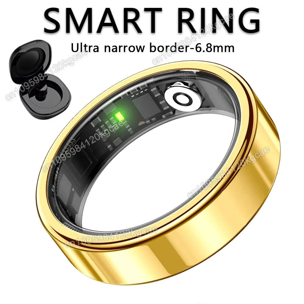 (dorado, Cargador, Número 13) Anillo Inteligente, Monitor De Salud De Oxígeno Y Sangre De La Frecuencia Cardíaca, Resistente Al Agua