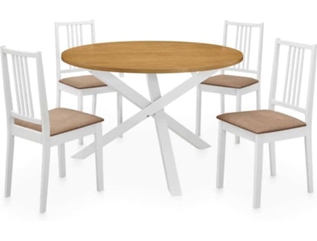 Conjunto 5 de muebles de comedor VIDAXL MDF blanco