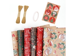 Juego de 6 hojas de papel de regalo navideño Eifson para Navidad, ideal para las fiestas de invierno, 70 x 50 cm (01)