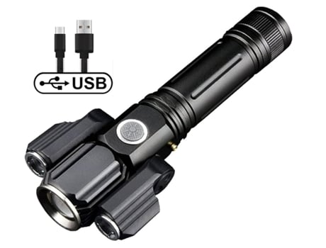 Luz de camping USB Aleación de aluminio Multifuncional Portalámparas de tres lámparas Linterna en forma de avión Iluminación exterior Negro Bisbiso...