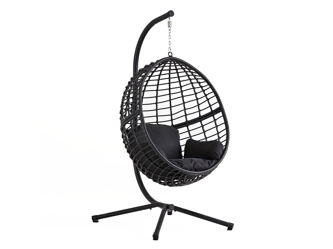 Silla Oscilante de Jardín CONCEPT U Auroa (Negro - Acero - 106x94x196 cm)