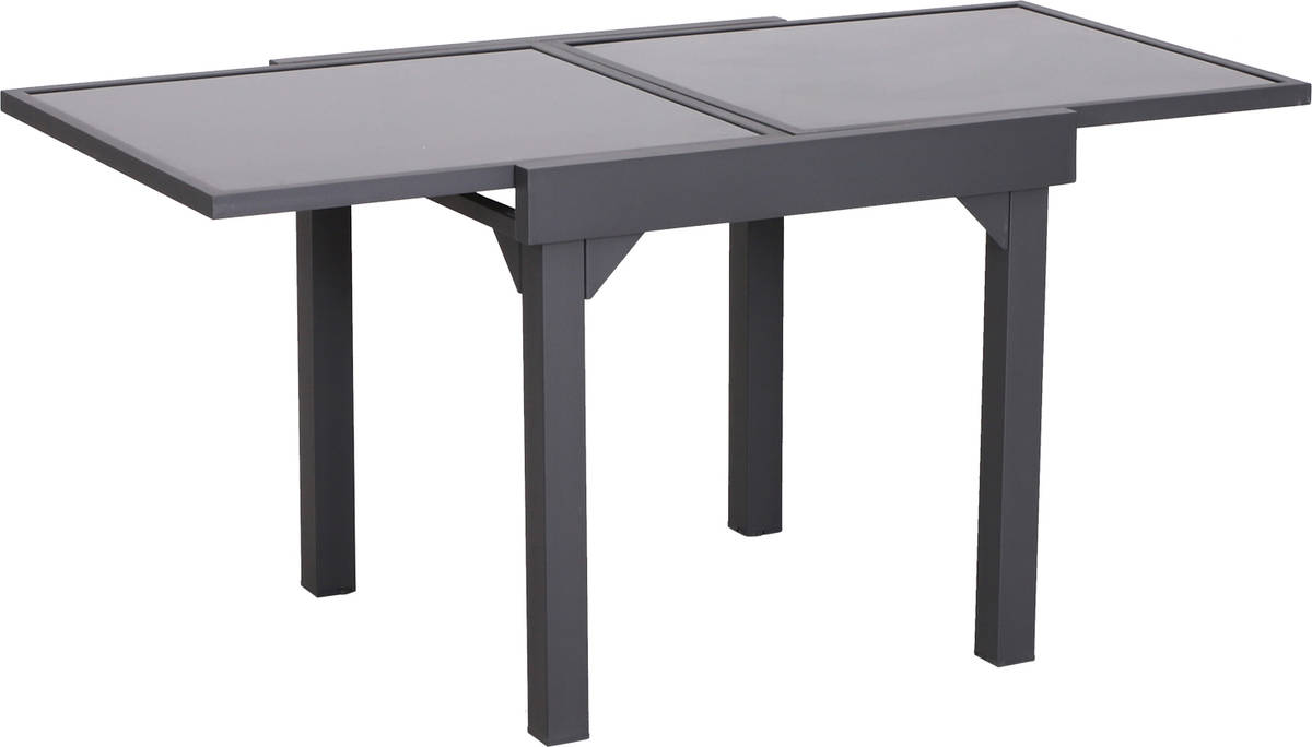 Mesa De Extendida comedor carga 50kg para terraza patio outsunny negro carbón y 160x80x75 84b297