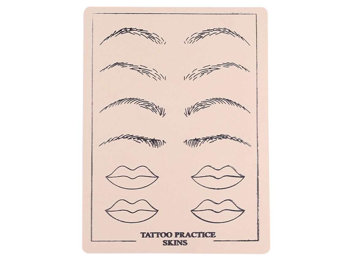 Piel de práctica de tatuaje (paquete de 10) de silicona suave de doble cara para principiantes y artistas experimentados. Accesorios para tatuajes.