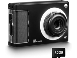Cámara digital portátil FHD 1080p con tarjeta de 32 GB, 48 MP, zoom 8x, antivibración, color negro