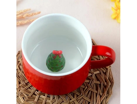 Árbol de Navidad ZMDECQNA Taza Café Leche Desayuno Muñeco Nieve Papá Cerámica Marrón
