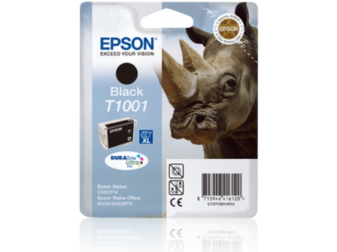 Cartucho de tinta original EPSON T1001, Rinoceronte 25,9 ml , Negro, C13T10014010