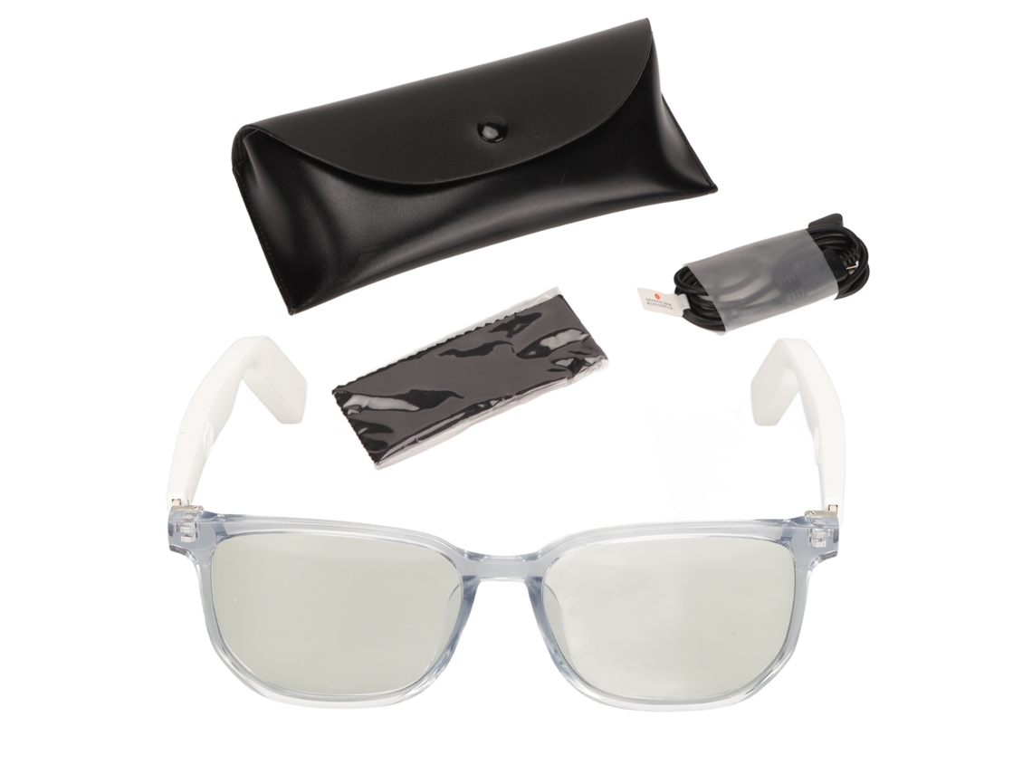 Óculos De Sol Inteligentes Uv400 Lentes Polarizadas Alto-falantes Open Ear Bluetooth 5.4 Branco H2c