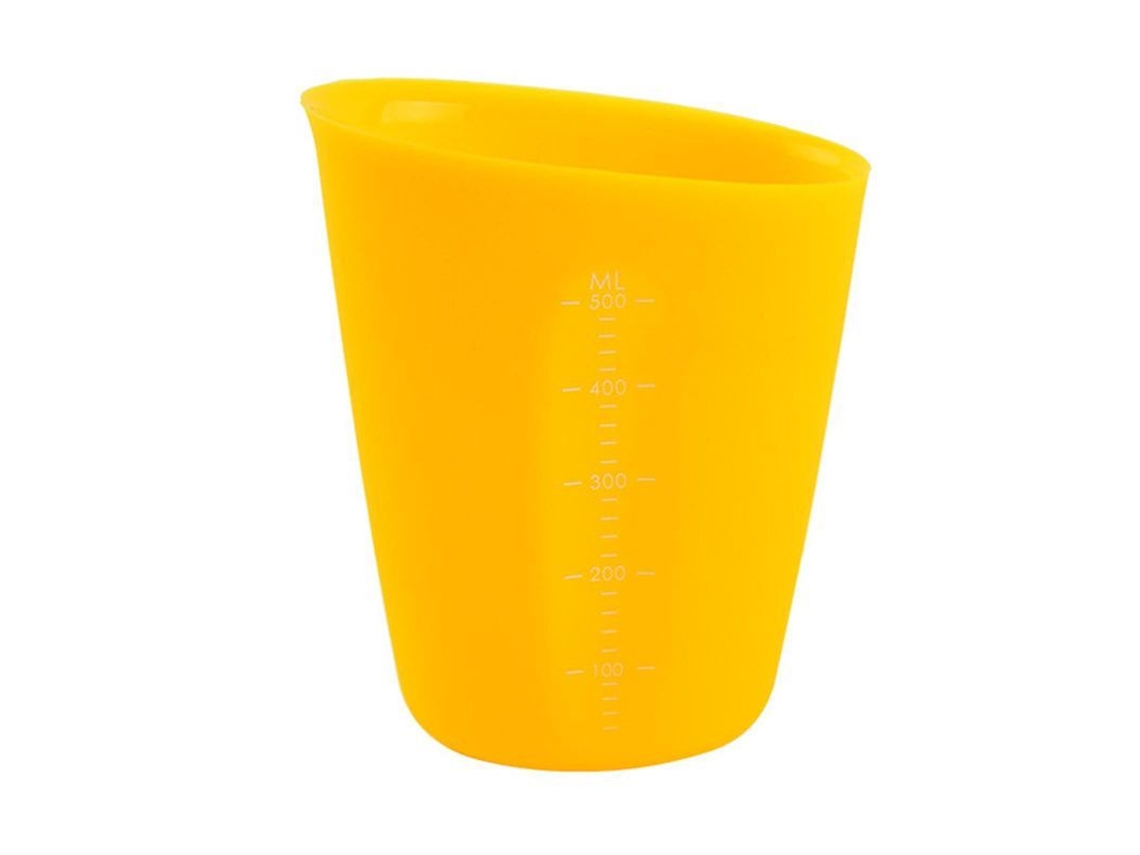 Taza Medidora De Silicona Antideslizante Borde Suave Fácil De Limpiar Para Horneado Tamaños 250ml Y 500ml 500ml Amarillo