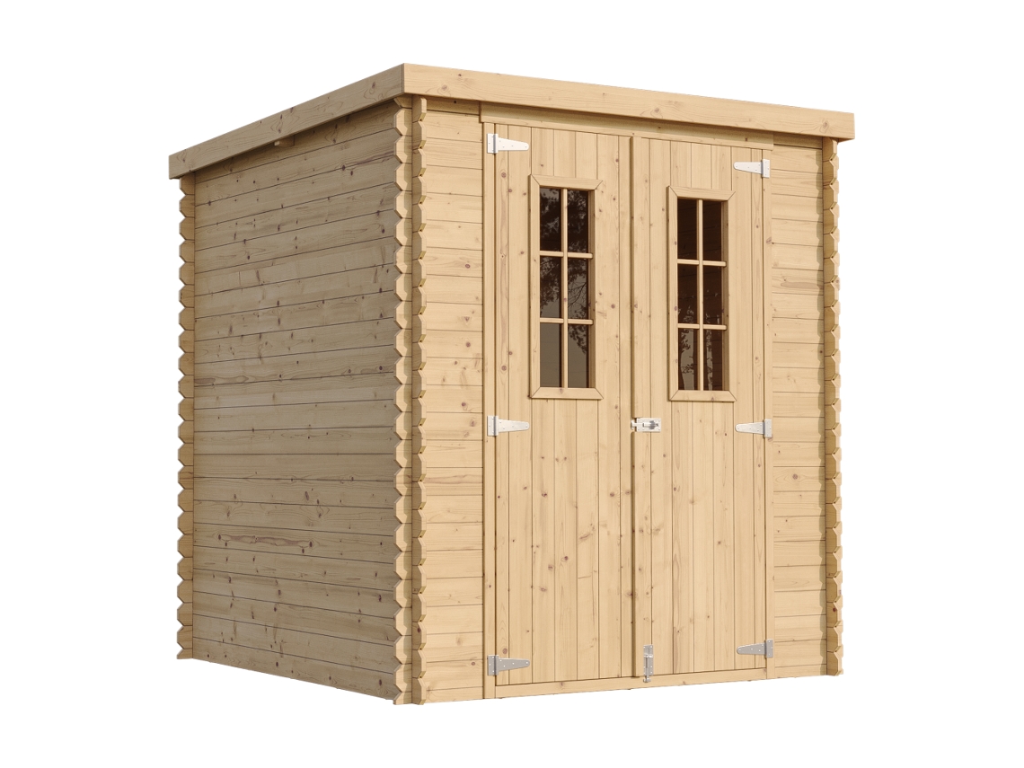 Cobertizo de madera con suelo impregnado 3,53 m² H200x204x204 cm Timbela M309cm309g