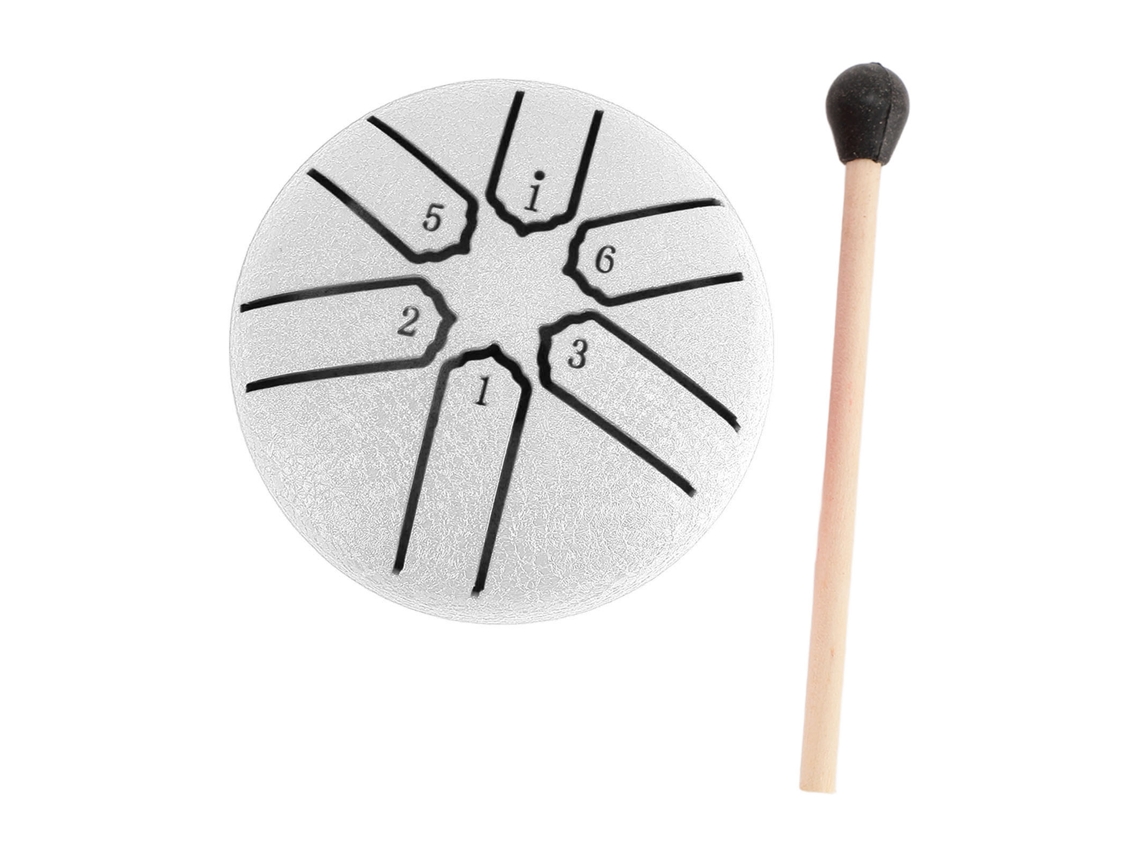 Drum De Lengüeta De Acero 6 Tonos Mini Para Meditación Yoga Curación Mental Cuerpo Blanco