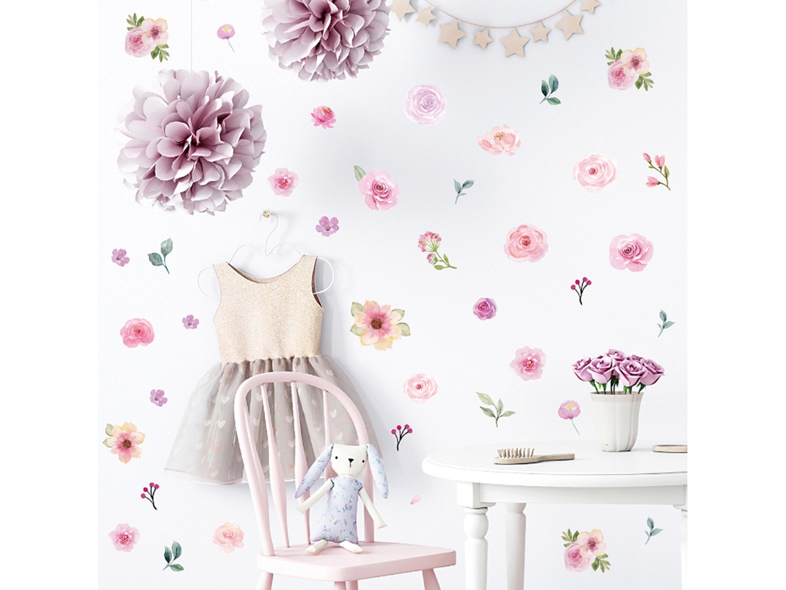 Decoración Para Habitación De Niñas. Calcomanías De Vinilo Impermeables Autoadhesivas De Pvc Translúcido No Tóxico. Calcomanías De Pared Personalizada