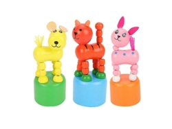 3 Juguetes Educativos De Madera Para Bebés Con Base Para Flexionar: Marionetas De Animales Para Flexionar Con Los Dedos.