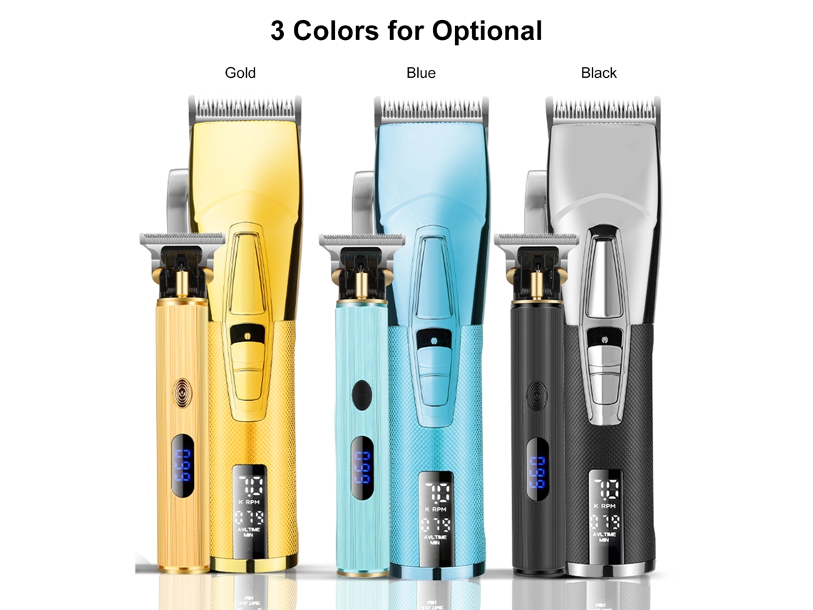 Vlrla-do Casam Sem Fio Cortador De Cabelo Trimmer Conjunto Com Leds Display