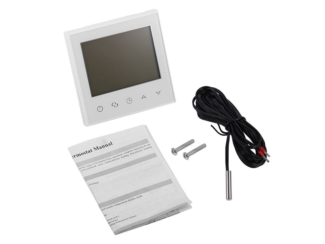 Termostato Inteligente Con Pantalla Táctil Lcd Programable Para Calefacción Por Suelo Radiante Y De Ambiente - Blanco