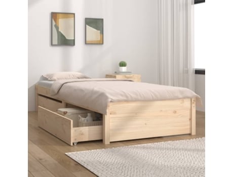vidaXL Estructura de cama con cajones 90x200 cm