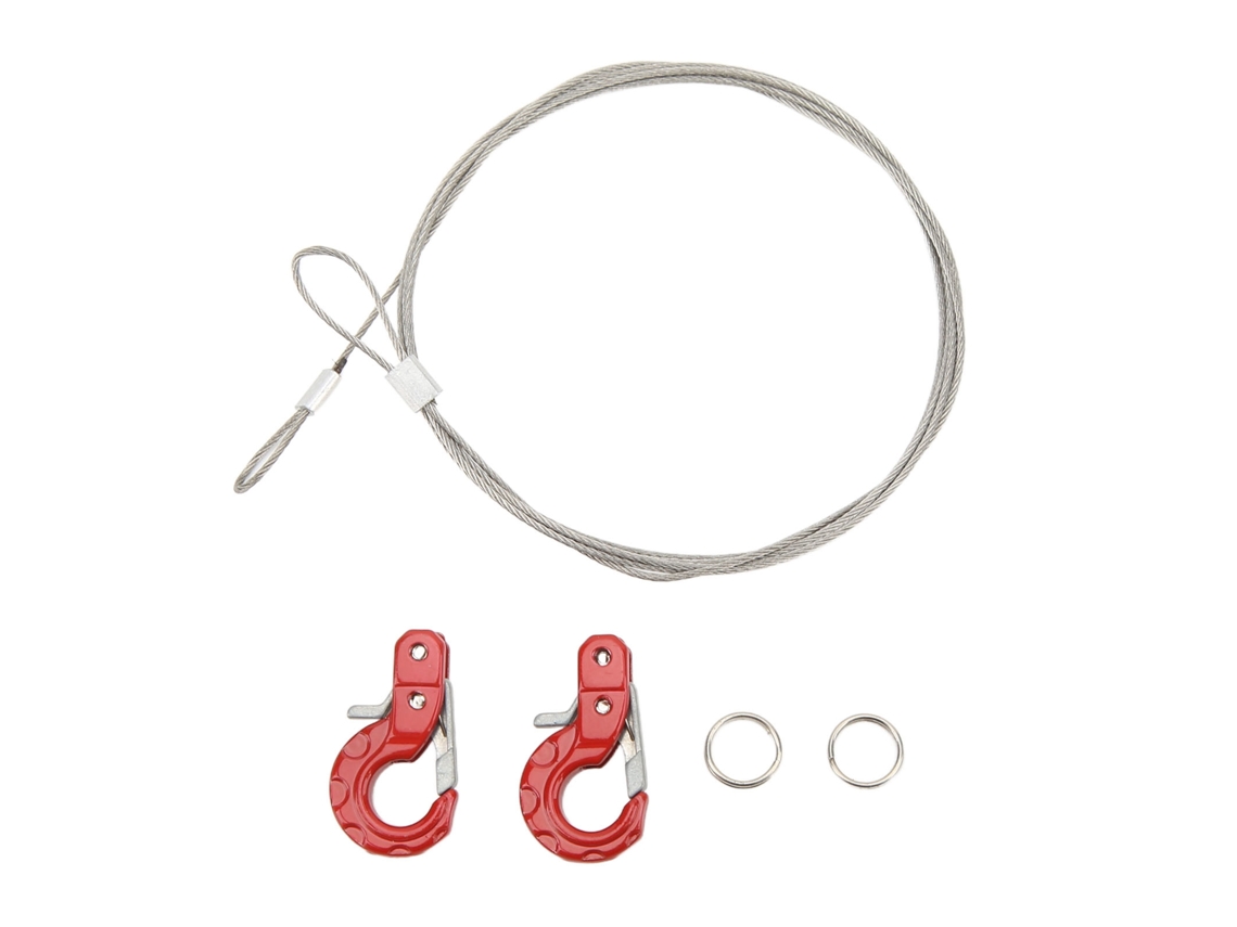 Ganchos De Remolque Metálicos Para Rc En Aleación De Aluminio Con Cadena, Ligeros Y Compactos Para Scx10 D90 Trx4, Color Rojo.