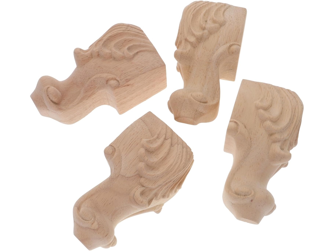 Conjunto De 4 Piezas De Sofá, Mesa Y Muebles Robustos De Madera Tallada Con Tornillos De Fijación.
