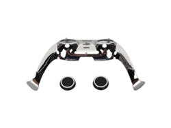 Placa Frontal Para Controle Ps5 Diy Com Capas De Joystick Prata Acessórios De Decoração Shell De Substituição