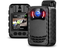 Minicámara Bestvite Full HD 1296P, cámara policial de mano con visión nocturna, 64 GB (negra)