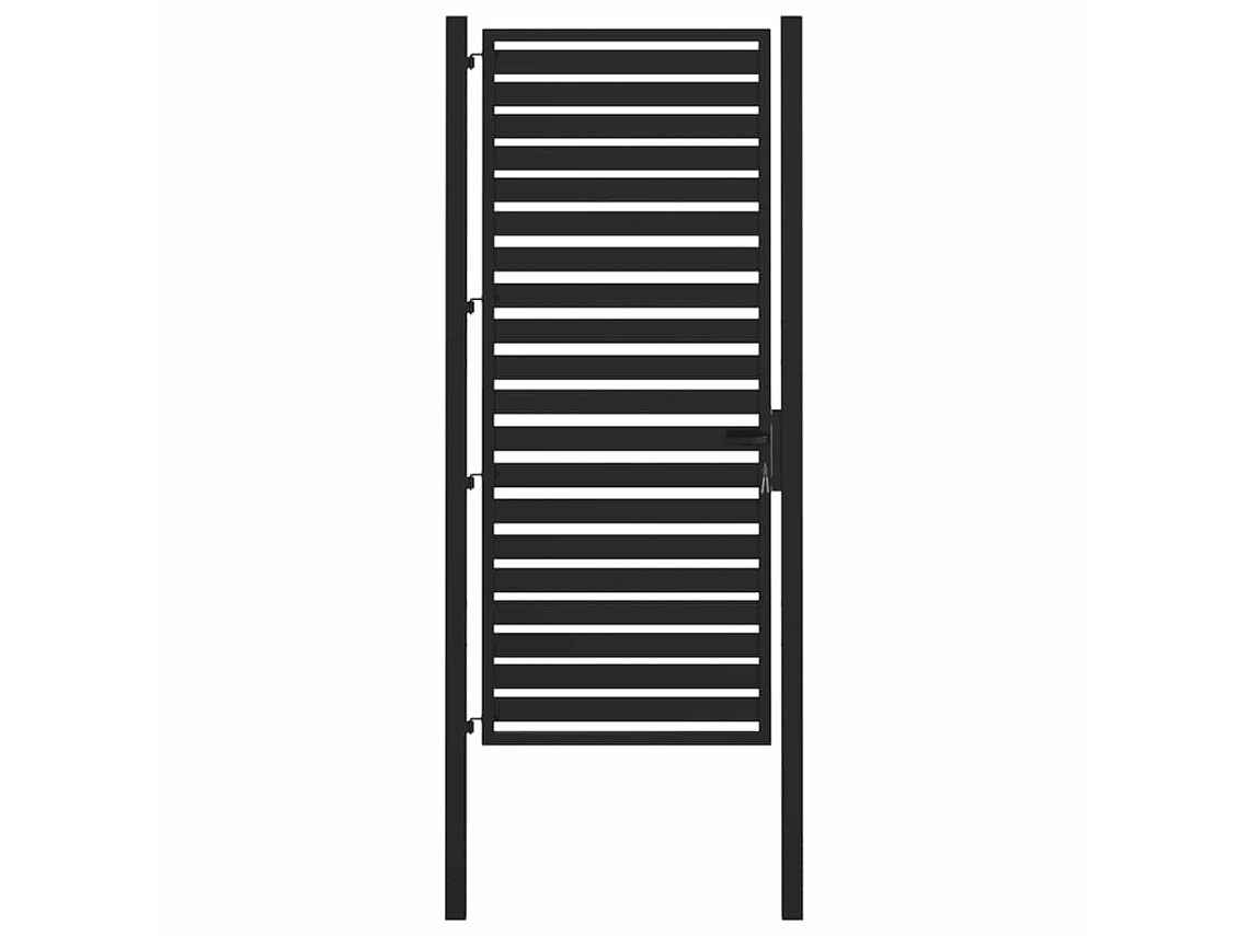 Puerta de jardín vidaxl de aluminio negro (100x200 cm)