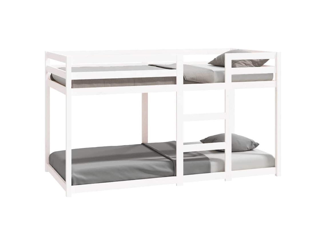 Litera 90x190 Cm Madera Maciza De Pino Blanca Dkd Home Decor