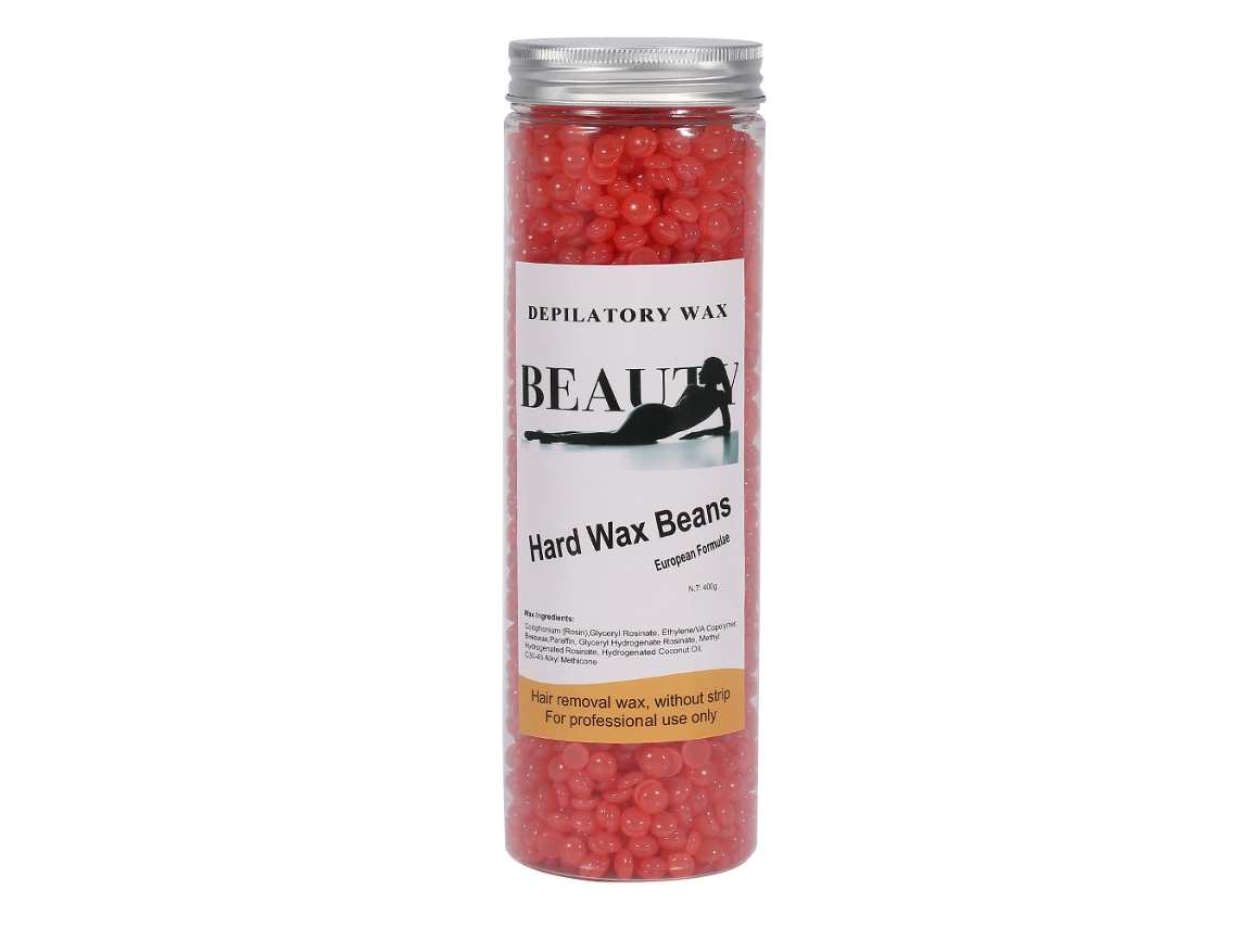 Cera Quemada Dura Para Depilación 400g Frasco Frijoles Cera Corporal Brazos Bikini Eliminador De Pelo (rosa)