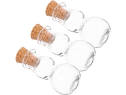 Botellas Vidrio Transparente 3 Piezas Tapones Corcho Mensajes Personalizados Decoración Hogar Colgantes