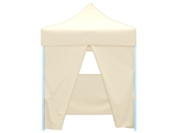 Carpa plegable profesional para fiestas, 4 paredes, 2x2 m, color acero crema.