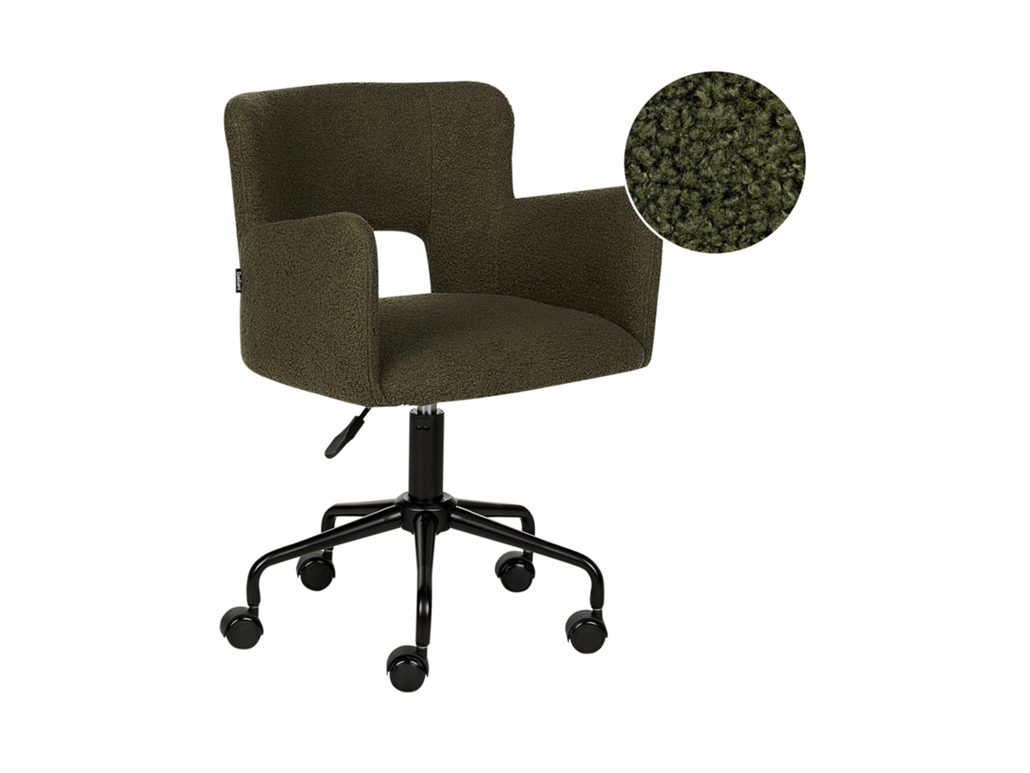 Silla de oficina BELIANI Sanilac de Bouclé Verde 62x62x79