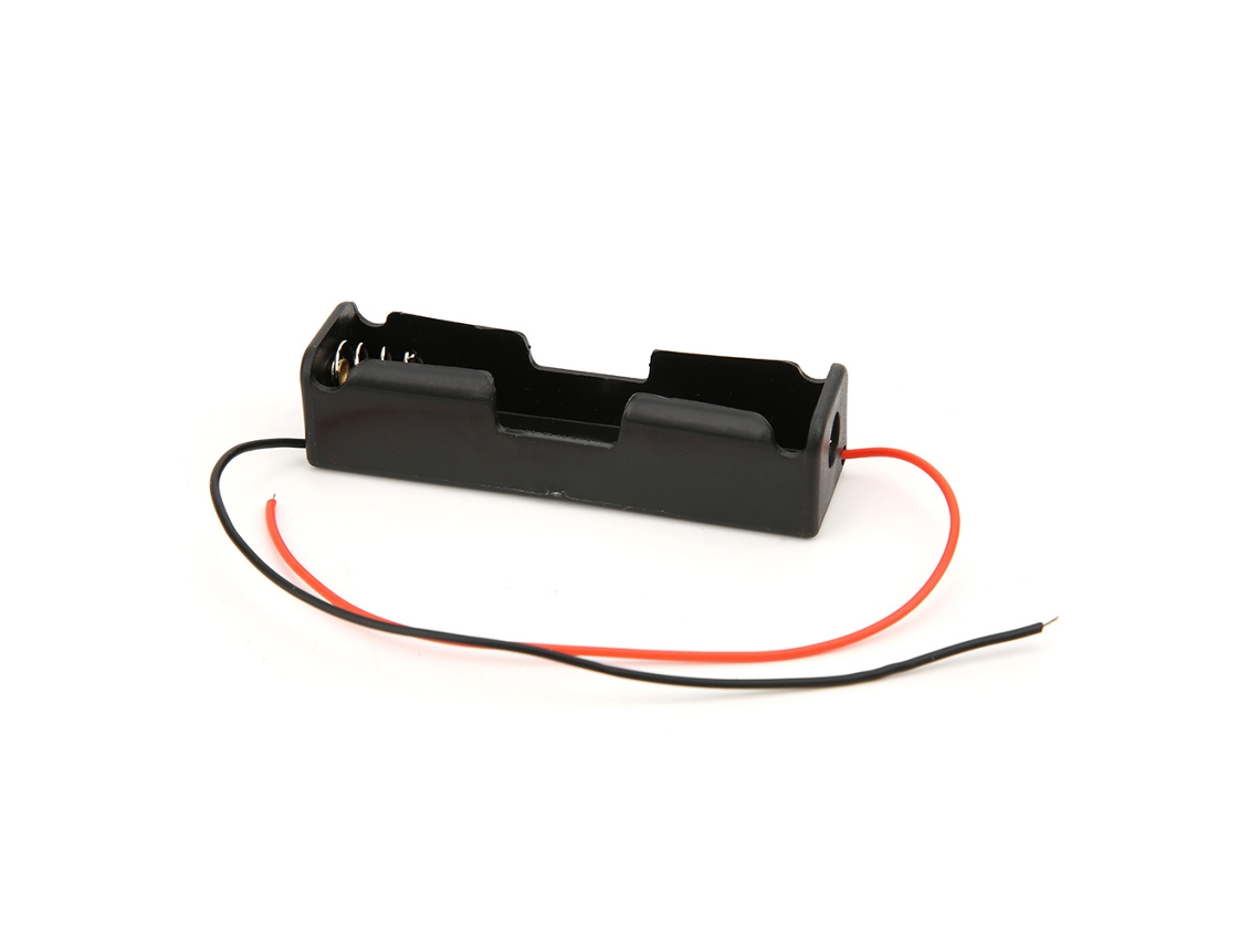 2026as-10 Piezas Funda Batería 18650 Ranura Individual Porta Pilas Negro Con Cable De Conexión Serie