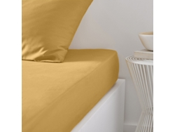 Sábana Bajera MEVAK LIVING Amarillo (Algodón - 160x200 cm)