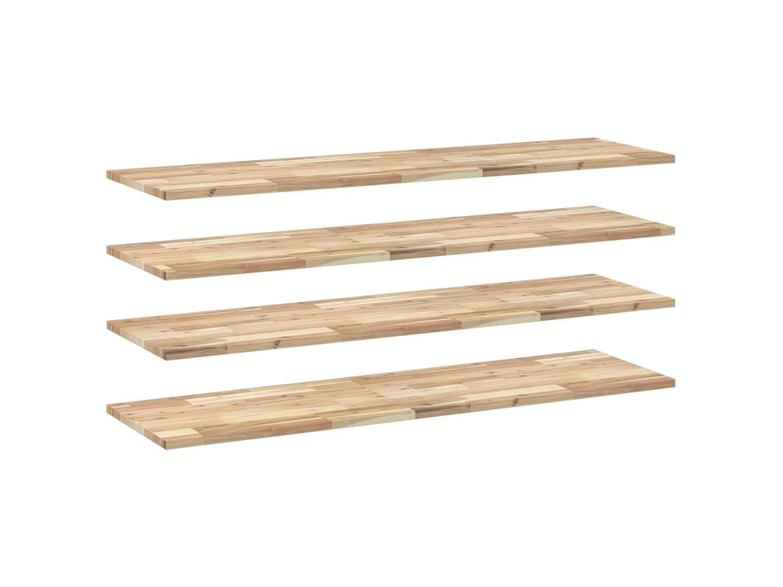 Conjunto 4 Estante Flotante VIDAXL Marrón Madera de acacia (140x40x2 cm)