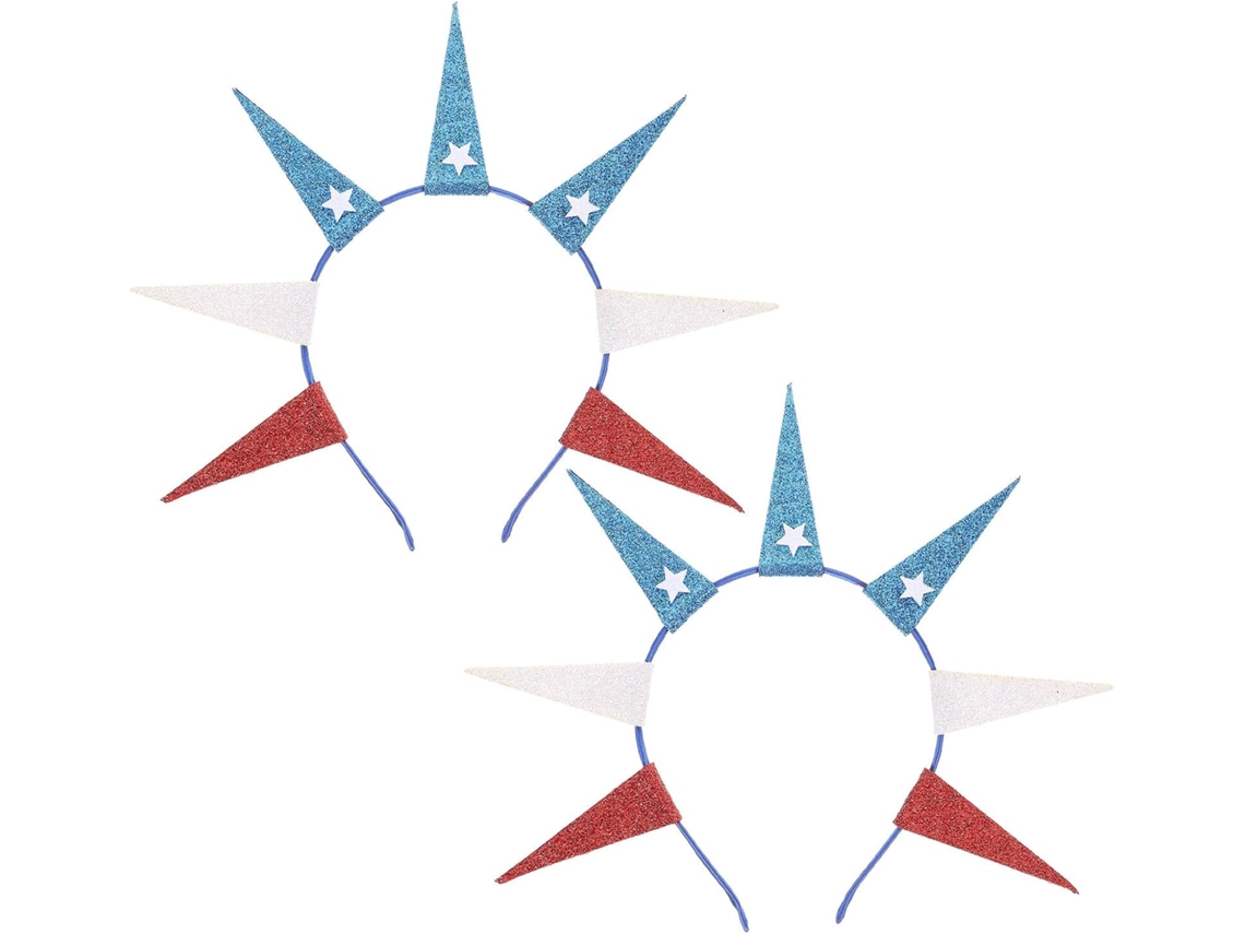 2 Pièces Lot De 2 Serrage, Cabezas À Étoiles Pailletées Bleu Blanc Rouge