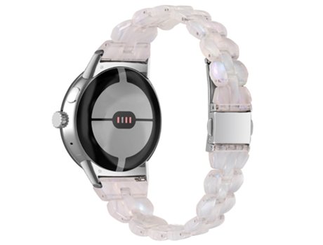Correa de acero inoxidable rombo ligero con hebilla para Google Pixel Watch - blanco