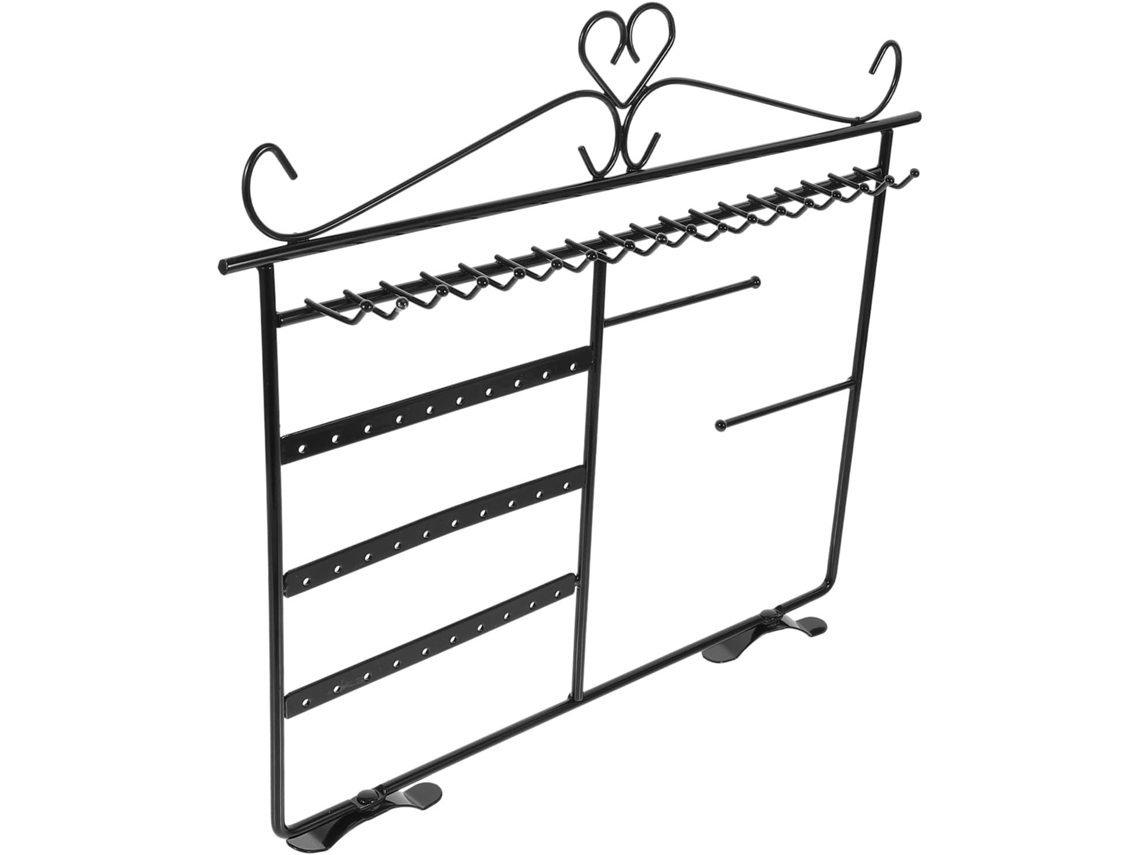 Soporte De Pared Negro Para Pendientes, Con Soporte Desmontable Para Joyas, Pendientes De Botón Y Almacenamiento.
