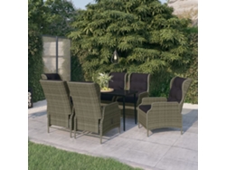 Juego de comedor de jardín marrón de 7 piezas DKD Home Decor