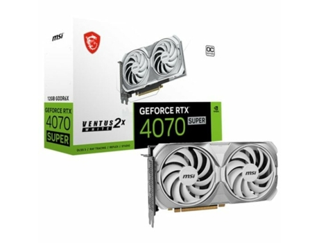 Tarjeta Gráfica MSI GEFORCE RTX 4070 SUPER 12G VENTUS 2X WHITE OC (12 GB RAM - GDDR6 - GDDR6X - GEFORCE RTX 4070)