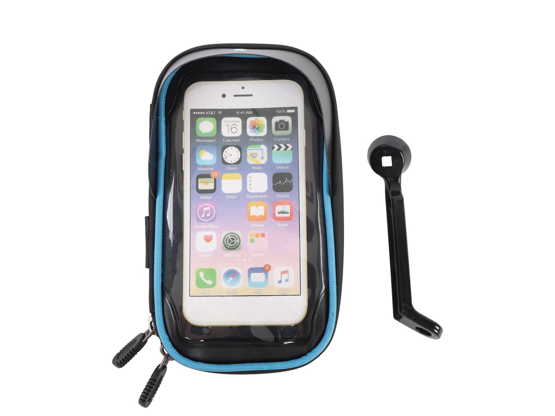 Rebe-bolsa Dianteira Para Telefone De Bicicleta Impermeável Com Rotação De 360°, Design De Aba E Tela Tátil Azul