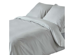 Homescapes Silver Grey European Size Egyptian Cotton Duvet Cover Set 200 Tc, 240 X 220 Cm