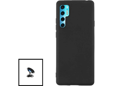 Carcasa + Soporte TCL 20 Pro 5G PHONECARE Silicona Líquida Negro 74622