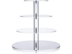 Soporte para cupcakes, soporte redondo de acrílico de cuatro niveles para cupcakes, torre de postres, ideal para bodas y fiestas de cumpleaños.