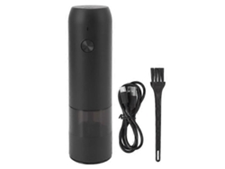 Molinillo de pimienta eléctrico sencillo, elegante y versátil, con grosor ajustable para especias, sal y pimienta, fabricado en cerámica, color negro. Rosewell